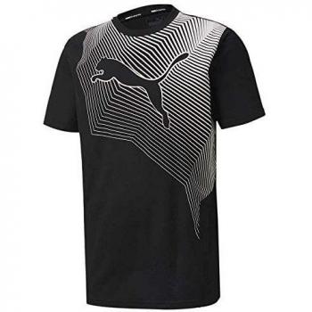 Kurzärmliges Puma Herren T-Shirt schwarz mit Cat Grafik (L)