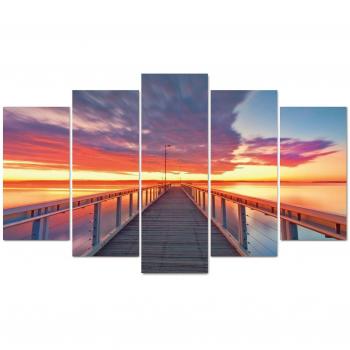 Lo+DeModa Sunset Pier Pyramide Set – 5 Stück, Polyester/Paulownia