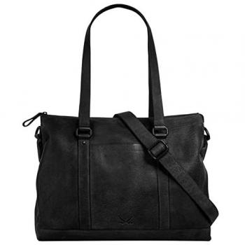 Sansibar Shopper, schwarz, Leder