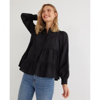 YAS Bluse im Stufen-Look Modell 'PALA', Größe L