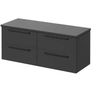 Napoli 1200mm Gloss Grey Vanity Unit with 4 Drawers