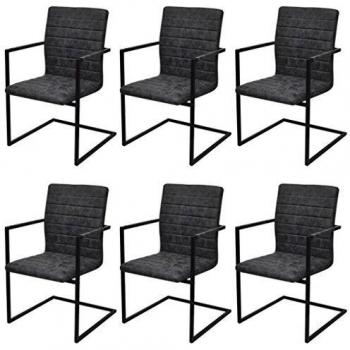 Luxury Black Faux‑Leather Bistro Chairs – 6 Unit Bundle