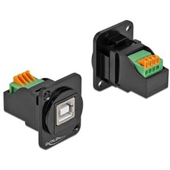 Conector DELOCK 86733 USB 2.0 Type‑D Tipo B hembra a bloque de terminales