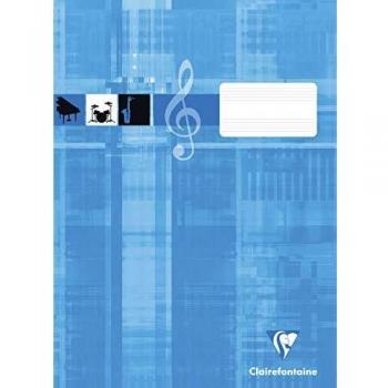 Clairefontaine 31014C Notenheft ideal für Musikunterricht, DIN A4, 21 x 29,7 cm, 8 Blatt, 90g, 1 Stück, türkis