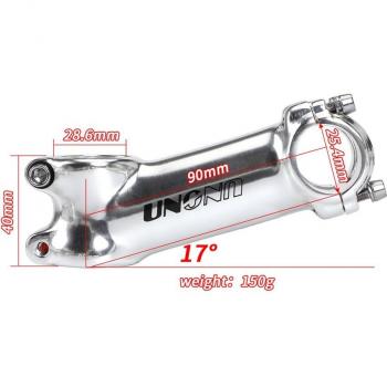 Alumino Sprint 17°: barra y tallo Riser 70‑120 mm en plata