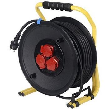 Kabeltrommel Schwabe 10628 25 m H07RN‑F 3G1,5 Schwarz – IP44 Baustellen‑Standard