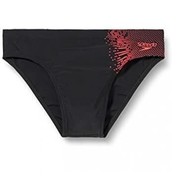 Slip de bain Speedo Gala Plmt 7 cm, design noir-rouge, taille homme
