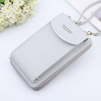 Bandolera de PU con bolsillos y porta tarjetas para teléfonos móviles