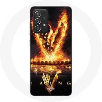 Coque Samsung Galaxy A52 Vikings Logo V Épée de Feu