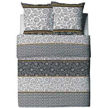 Les Ateliers du Linge Parure de lit Vega Bronze avec Housse de Couette et taie(s) d'oreiller uni