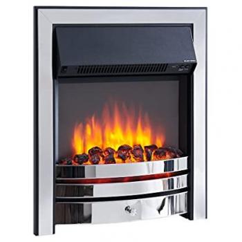 Camino Cosmo 2000W Fiamma 3D cromo, luce LED, timer, telecomando