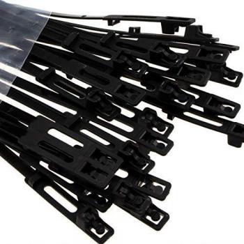 Easy Release Cable Ties 4.8mm x 250mm Releasable Reusable Black [25 Pieces]