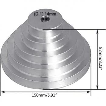 150mm Aluminum A-Type 5-Step Pagoda Pulley for V-Belt