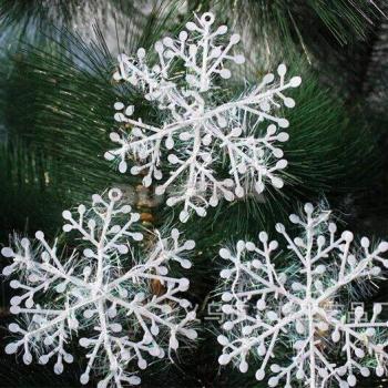 3pcs 11cm White Christmas Snowflake Decor