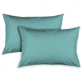 Federe verde per letto a sacco con patella in cotone percale