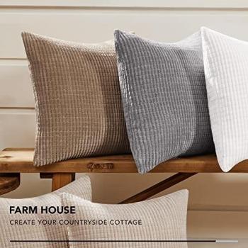 Corduroy Grid Cushion Covers 20x20 Inches