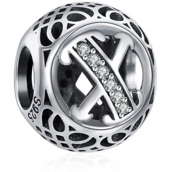 Charme Alphabet X en Argent Sterling 925 pour Cadeau Anniversaire Femme