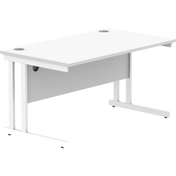 Steel Double Cantilever Desk 1400x800, Arctic White