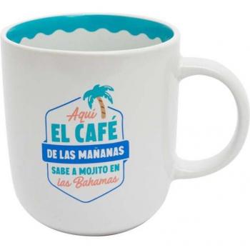 Taza Mr. Wonderful Aquí el café de las mañanas sabe a mojito en las Bahamas 8x5x9 cm