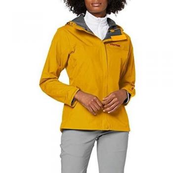 Marmot Frau Minimalistische Regenhardshell – 100 % wasserdicht – Gelb Gold L