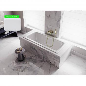 Baignoire Design Otitec – Rectangulaire Blanche, 160×75 cm, Avec Repose‑Tête Talia Slim