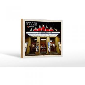 Städte Holzschild Berlin Babylon Kino 18x12 cm