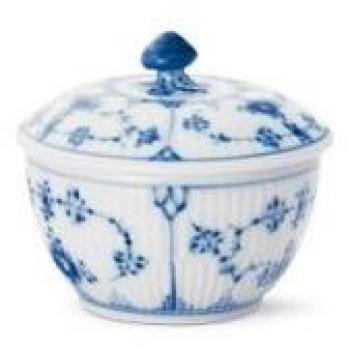 Blue Fluted Plain Sugar Bowl by Royal Copenhagen