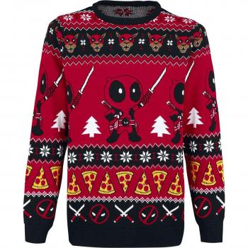 Deadpool Winterfest Pullover „Wish You A Deadpool Christmas“ – XL, XXL, 3XL – Herren – Mehrfarbig