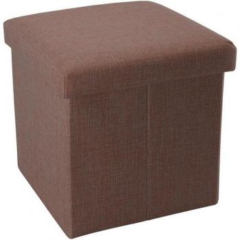 Tabouret Décoratif 38 cm – Pouf Pliable en Tissu Lin