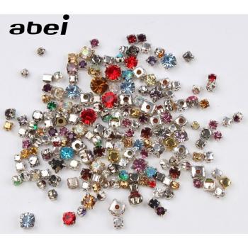 100pcs 2mm-6mm Sew On AB Crystal Rhinestones