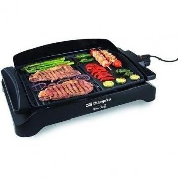 Barbacoa eléctrica Orbegozo BC 4000, doble zona grill, 2000 W