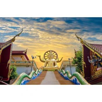 Papermoon Buddha‑Palast Tapete – farbiges Vlies-Design