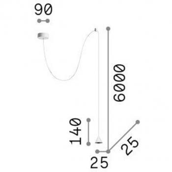 Ideal Lux Pendelleuchte Archimede Cono, schwarz, Metall