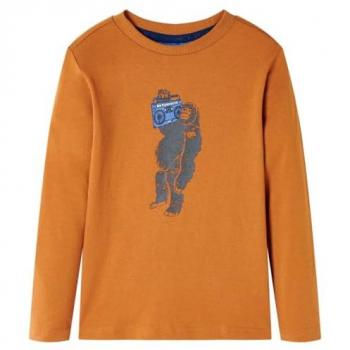 VidaXL Youth Long Sleeve T-Shirt Dark Ochre 116