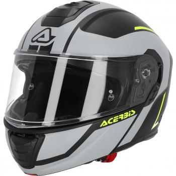Casco Modulare Acerbis TDC 22.06 Grigio Nero Giallo Doppia Omologazione Taglia XL