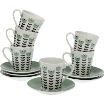 Set di 6 Tazze da Tè con Piatto Versa Erna Trasparente