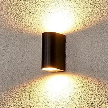 Applique da esterni moderna in alluminio grigio con 2 luci GU10 di Lindby modello Palina