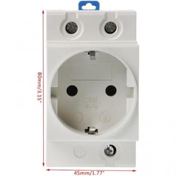 DIN Rail Mount AC Power Socket 16A 250V