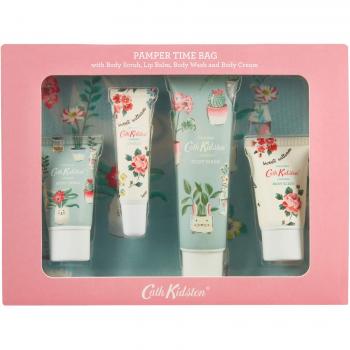 Green Floral Design Cath Kidston Pamper Bag with Plant Pots
