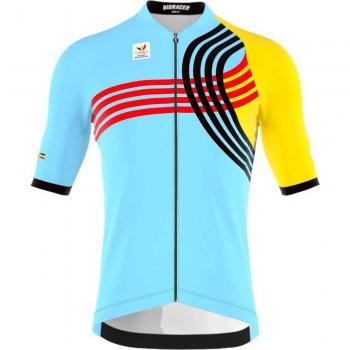 Maillot Cycliste Bioracer BOIC Paris 2024 Manche Courte Couleurs Bleu Jaune – S