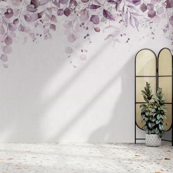 Large Purple Botanical Cascade Canvas