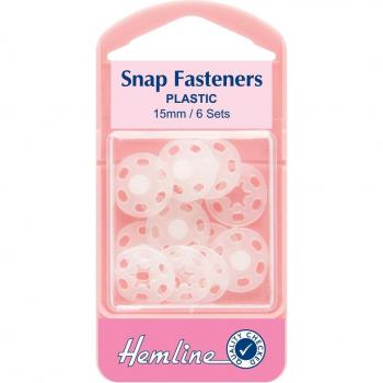 Hemline Sew On Plastic Press Snap Fasteners White