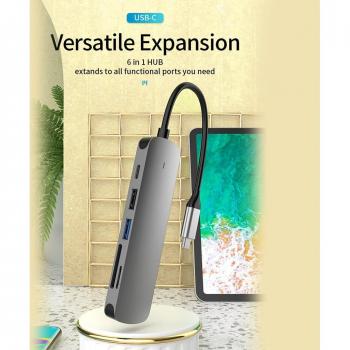 Convertidor USB‑C 6‑puertos 4K HDMI