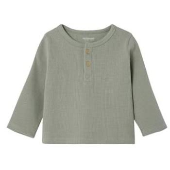 Baby Long-Sleeve Honeycomb Top – Sage Green (2Y)