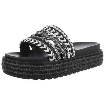 Ital‑Design “Eleganz‑Plateau” für Damen, schwarz/silber