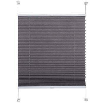 Klemmfix Plissee verspannt 100 x 150 cm grau – ohne Bohren