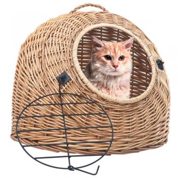 VidaXL Katzen-Transportkorb 50x42x40 cm in Weidenoptik