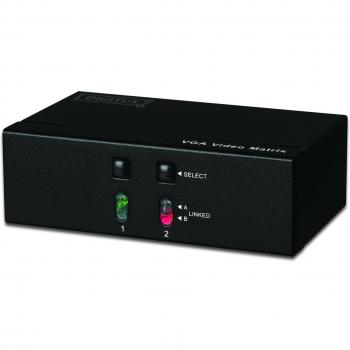 VGA‑Matrix‑Splitter Digitus 250 MHz, 2‑Port, 2 PCs, 2 Komponenten