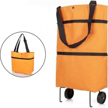 2-in-1 Grocery Trolley with Wheels