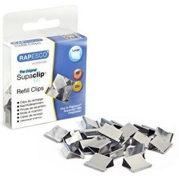 Rapesco 25-Pack of Refill Clips for Supaclip 60 Dispenser, Made from St/Steel, RC6025SS